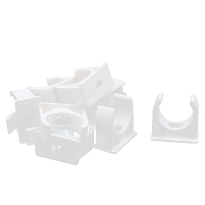 Harfington 12PCS 25mm Diameter White PVC Water Tube Pipe Hose Fitting Clamps Snap in Type Clips