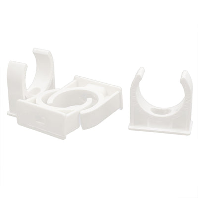 Harfington 4PCS 31mm Diameter White PVC Water Supply Tube Pipe Hose Clamps Clips Fittings