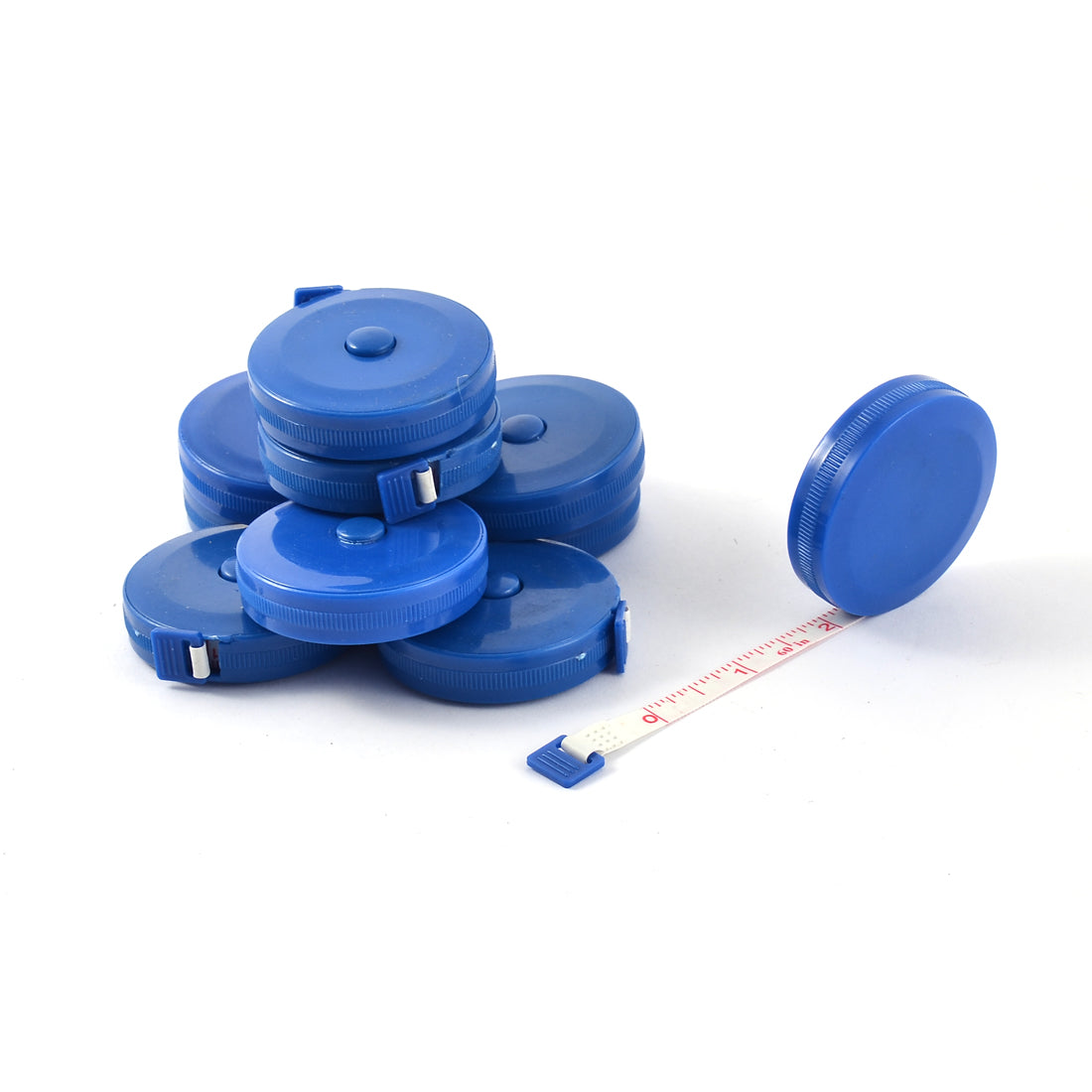 Harfington Housing Plastic Shell Retractable Lock Metric Measuring Tape Ruler Blue 10pcs