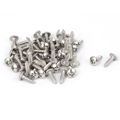 Harfington #4 M2.9x9.5mm Stainless Steel Phillips  Head Self Tapping Screws 50pcs