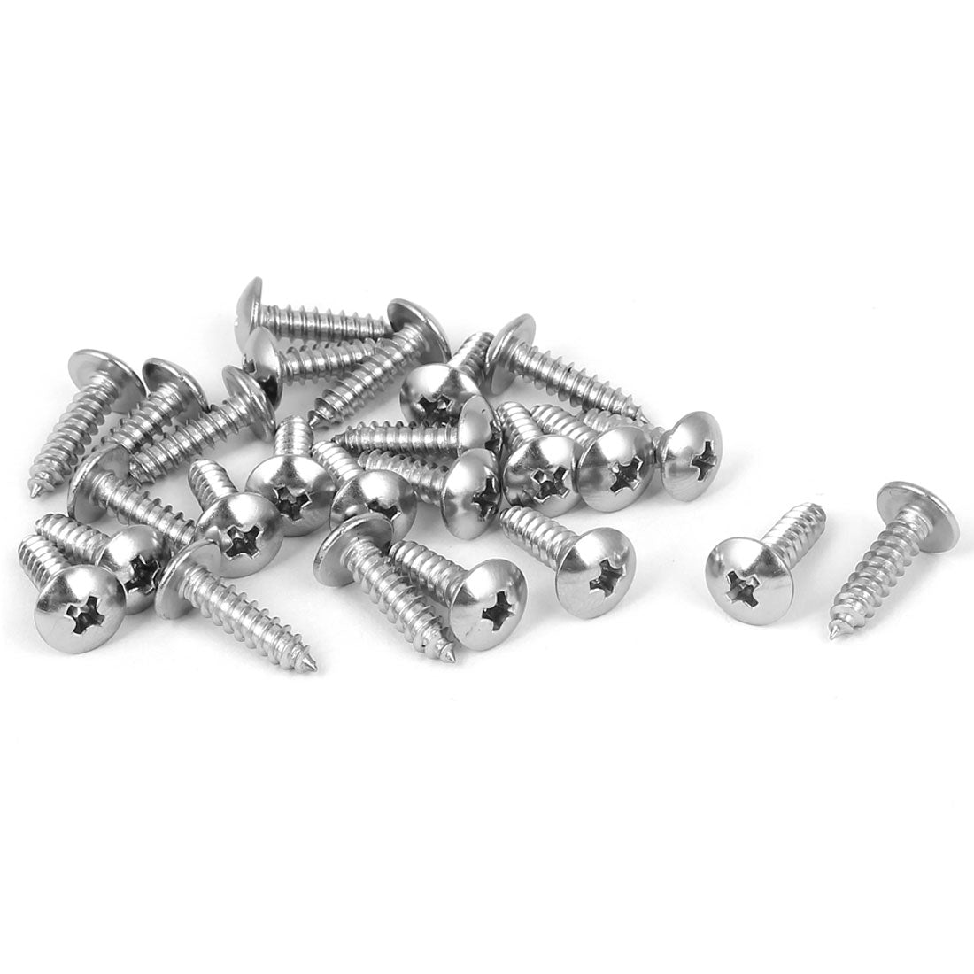 Harfington #8 M4.2x16mm Stainless Steel Phillips Truss Head Self Tapping Screws 25pcs