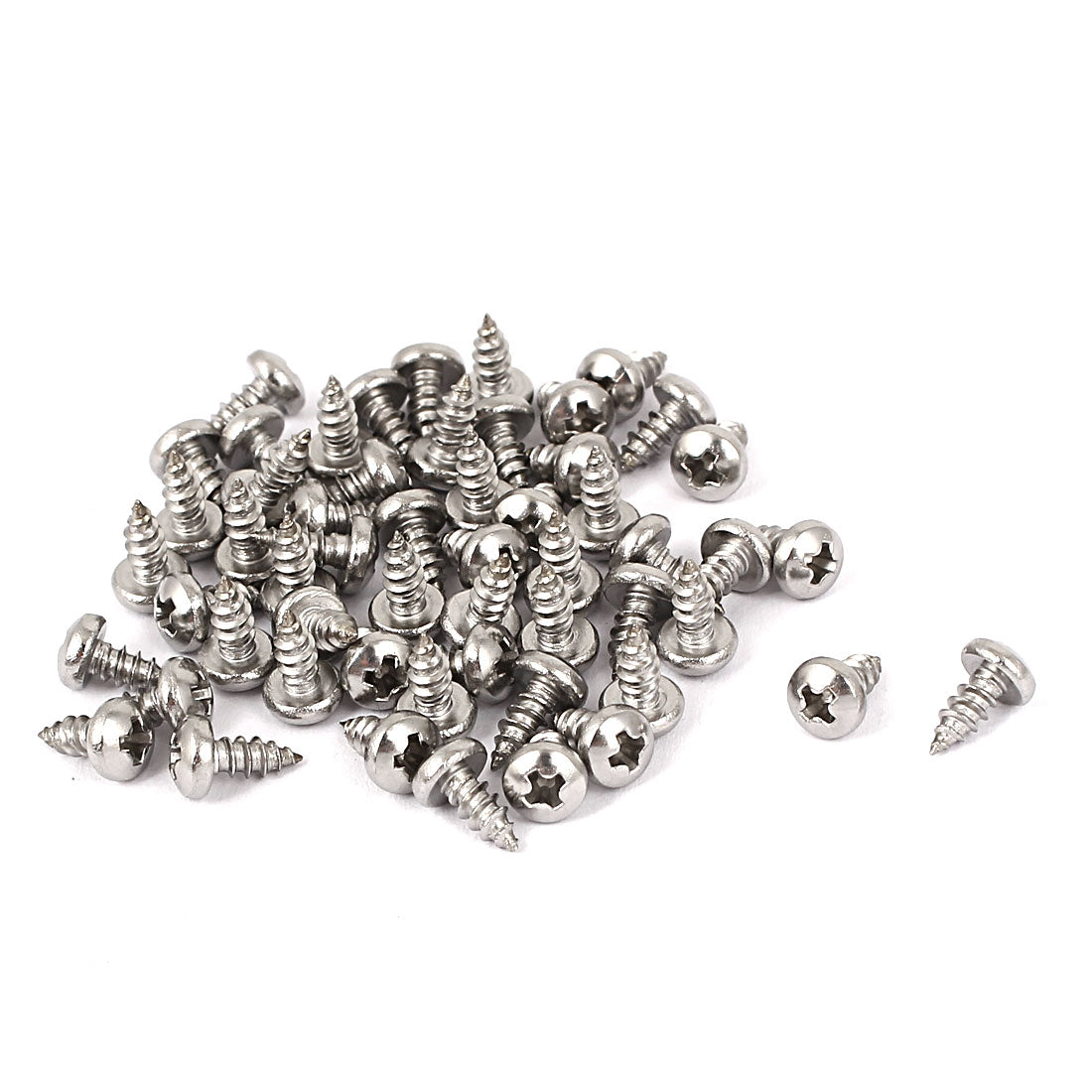 Harfington #4 M2.9x6.5mm Stainless Steel Phillips Round Pan Head Self Tapping Screws 50pcs