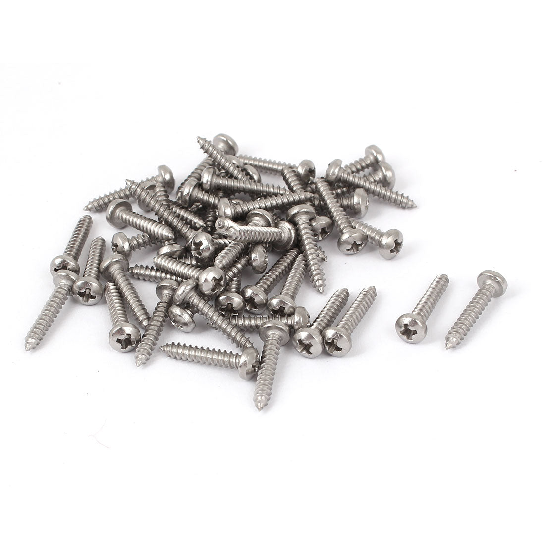 Harfington #4 M2.9x16mm Stainless Steel Phillips Round Pan Head Self Tapping Screws 50pcs