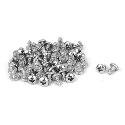 Harfington #6 M3.5x6.5mm Stainless Steel Phillips Round Pan Head Self Tapping Screws 50pcs