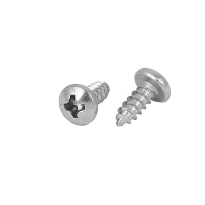 Harfington #6 M3.5x9.5mm Stainless Steel Phillips Round Pan Head Self Tapping Screws 50pcs