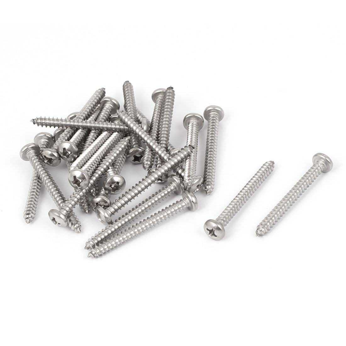 Harfington #6 M3.5x35mm Stainless Steel Phillips Round Pan Head Self Tapping Screws 25pcs