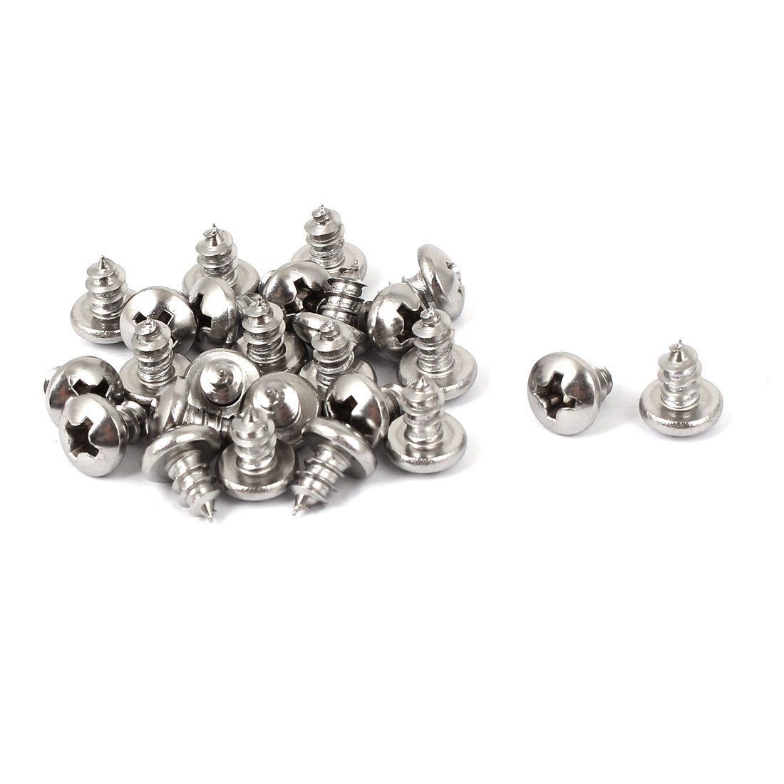 Harfington #7 M3.9x6.5mm Stainless Steel Phillips Round Pan Head Self Tapping Screws 25pcs