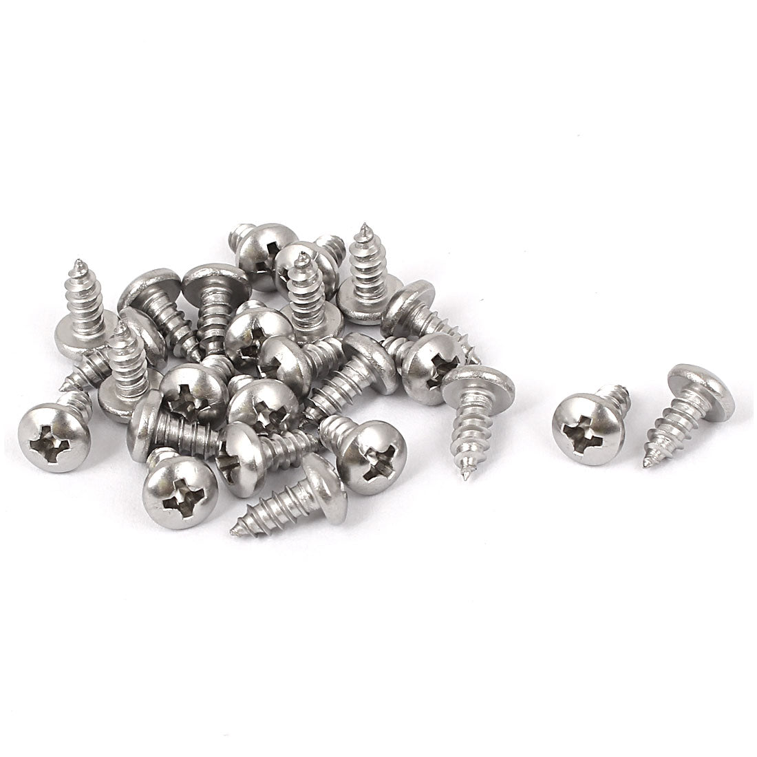 Harfington #7 M3.9x9.5mm Stainless Steel Phillips Round Pan Head Self Tapping Screws 25pcs