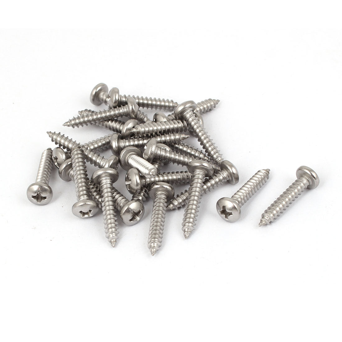 Harfington #8 M4.2x22mm Stainless Steel Phillips Round Pan Head Self Tapping Screws 25pcs