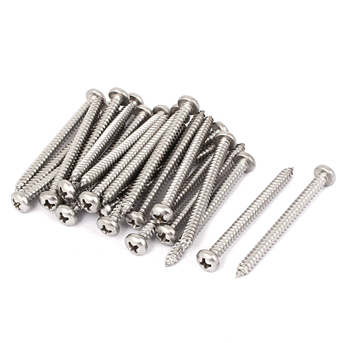 Harfington #8 M4.2x50mm Stainless Steel Phillips Round Pan Head Self Tapping Screws 25pcs