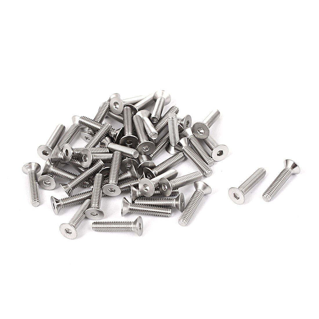 Harfington M2.5x12mm Stainless Steel Hex Socket Flat Head Countersunk Bolts Screw 50pcs