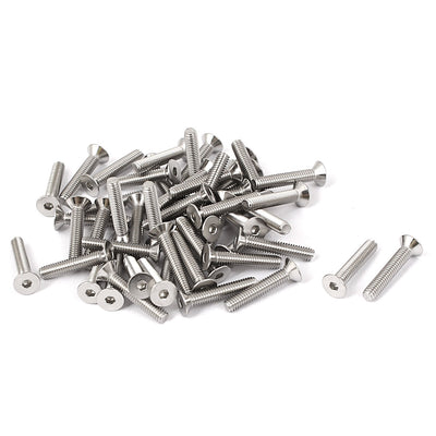 Harfington M2.5x14mm Stainless Steel Hex Socket Flat Head Countersunk Bolts Screw 50pcs