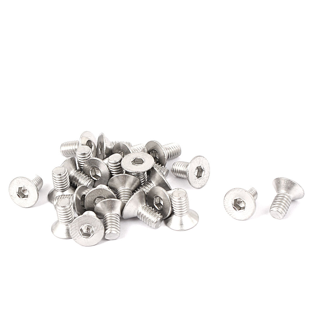 Harfington M4x8mm Stainless Steel Hex Socket Flat Head Countersunk Bolts Screw 25pcs