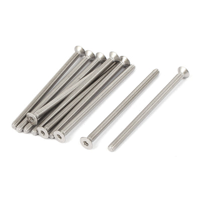 Harfington M4x69mm Stainless Steel Hex Socket Countersunk Head Bolts Screw 10pcs