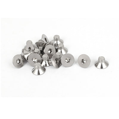 Harfington M5x6mm Stainless Steel Hex Socket Flat Head Countersunk Bolts Screw 20pcs