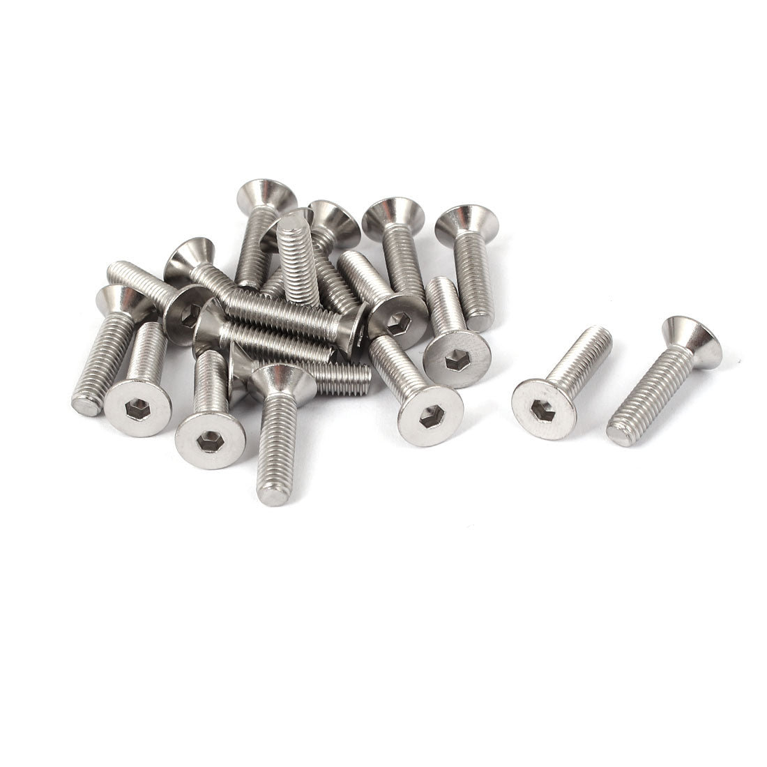 Harfington M5x20mm Stainless Steel Hex Socket Flat Head Countersunk Bolts Screw 20pcs