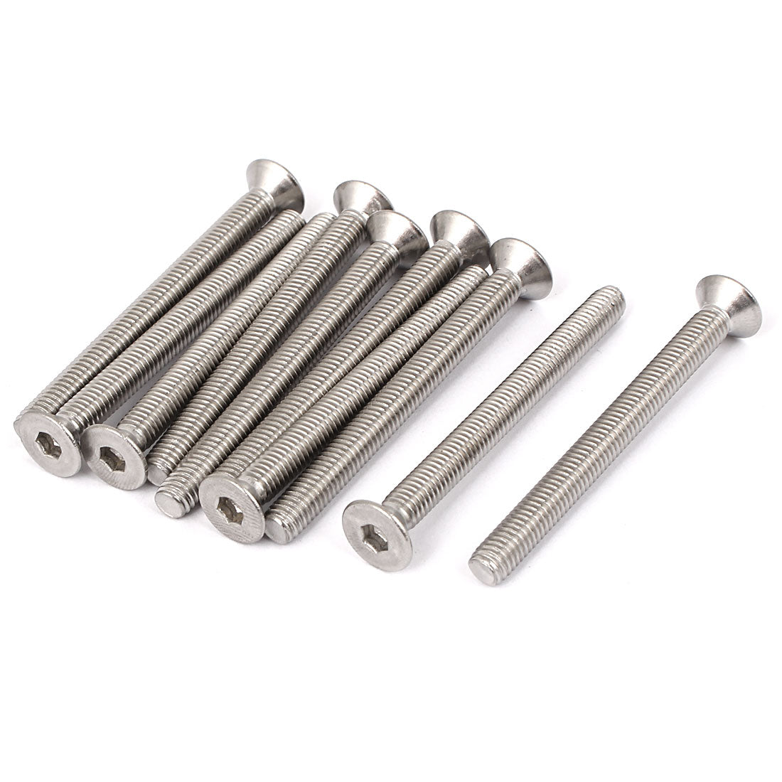 Harfington M6 x 65mm Metric 304 Stainless Steel Hex Socket Countersunk Flat Head Screw Bolts 10pcs