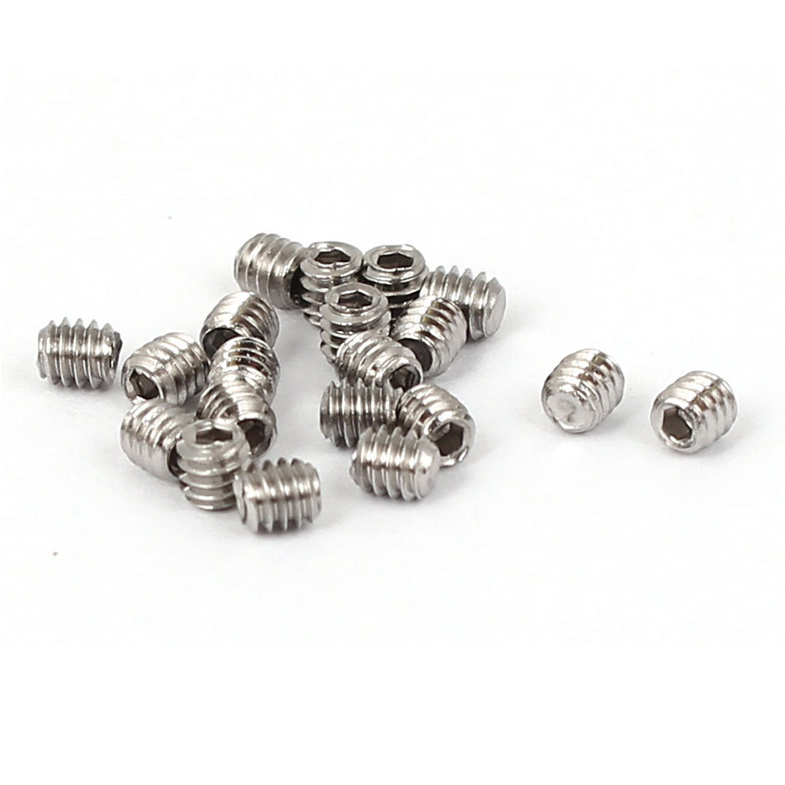 Harfington M2x2mm Cup Point Hex Socket Grub Set Screws 20pcs for Gear