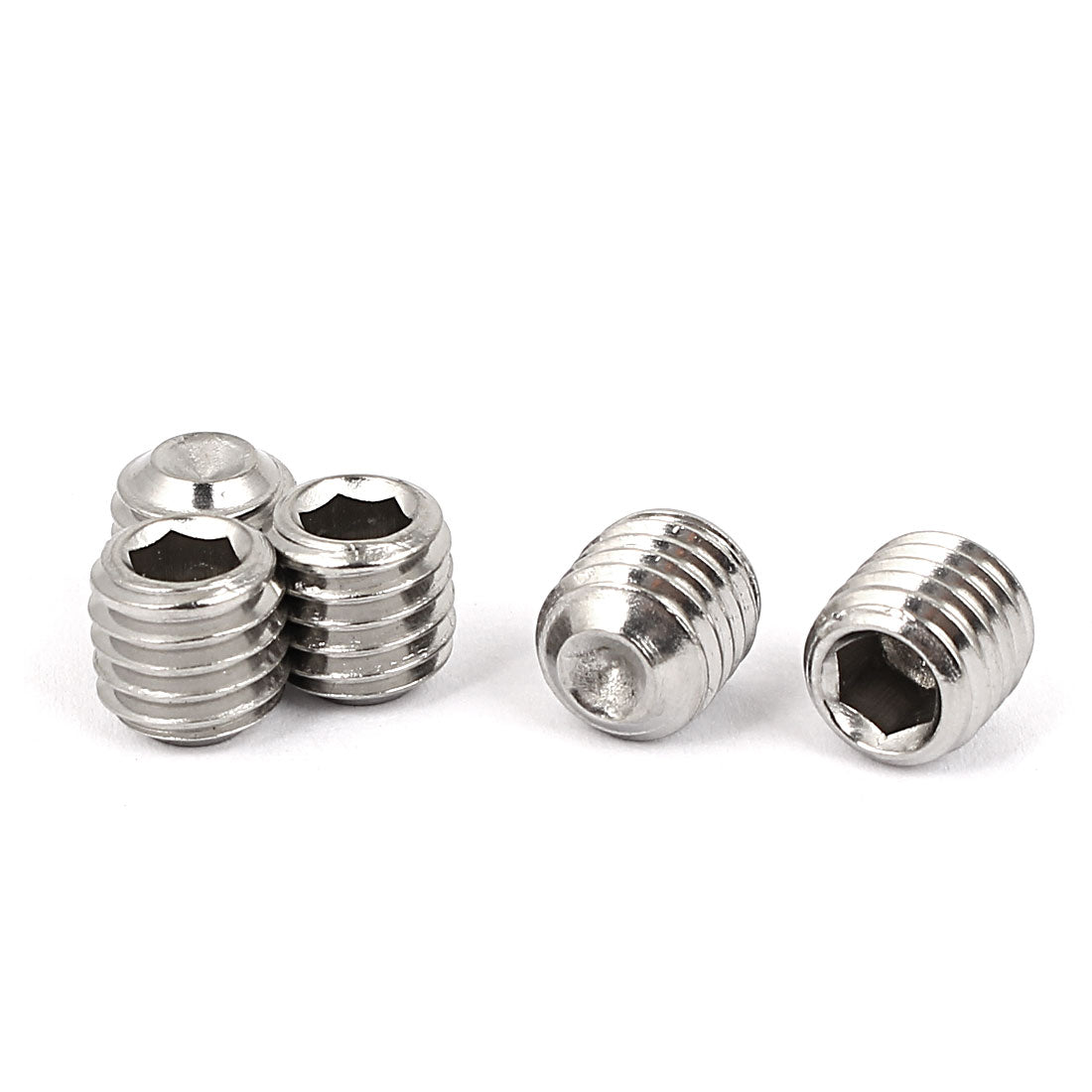 Harfington M10x10mm Cup Point Hex Socket Grub Set Screws 5pcs for Gear