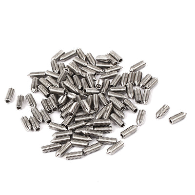 Harfington M3x8mm Stainless Steel Cone Point Hexagon Socket Grub Screws 100pcs