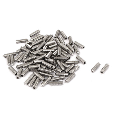 Harfington M3x10mm Stainless Steel Cone Point Hexagon Socket Grub Screws 100pcs
