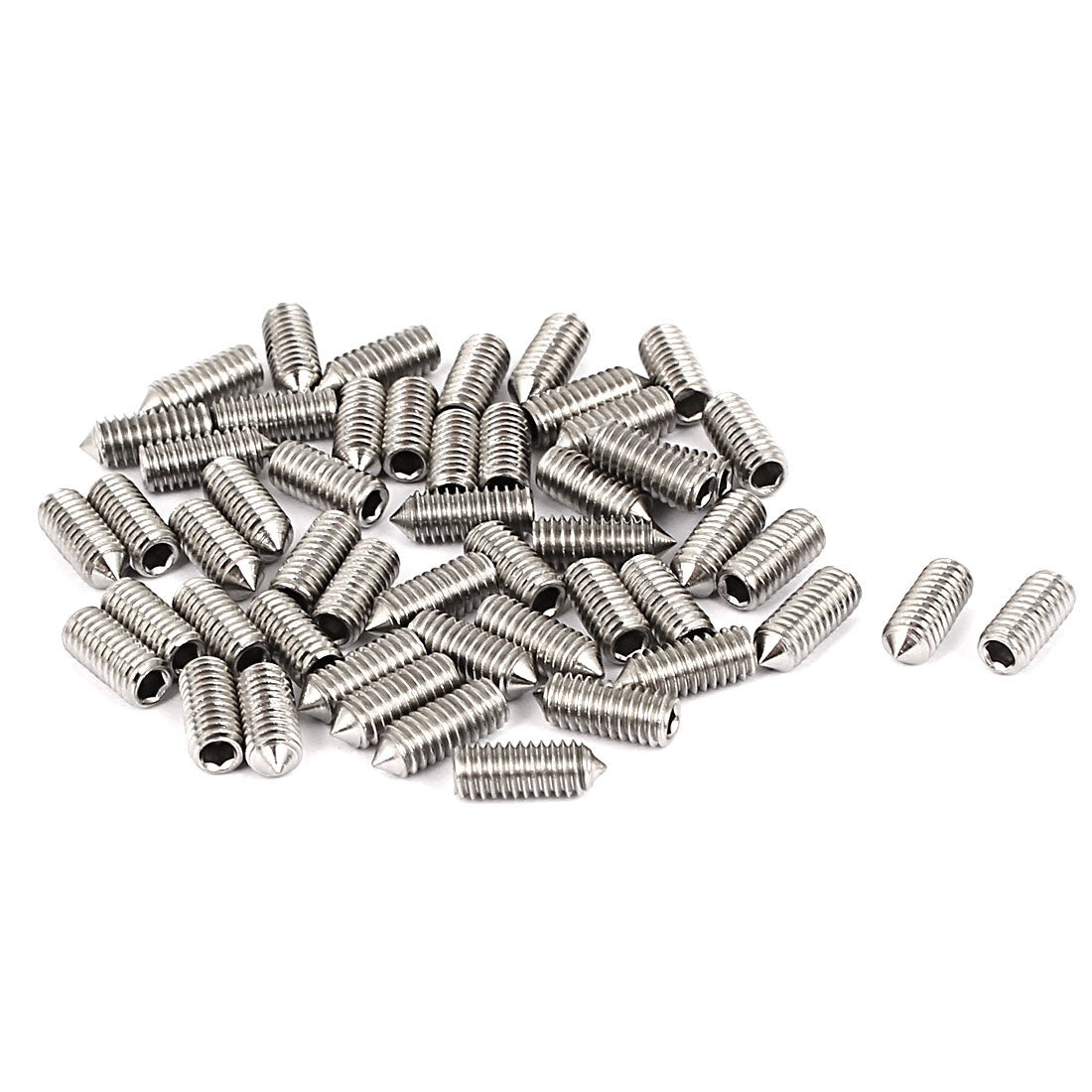 Harfington M4x10mm Stainless Steel Cone Point Hexagon Socket Grub Screws 50pcs