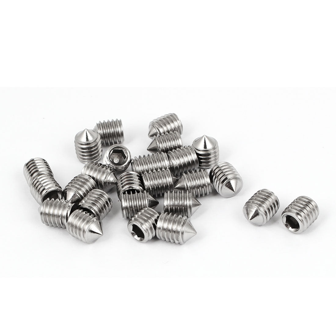 Harfington M8x10mm Stainless Steel Cone Point Hexagon Socket Grub Screws 25pcs