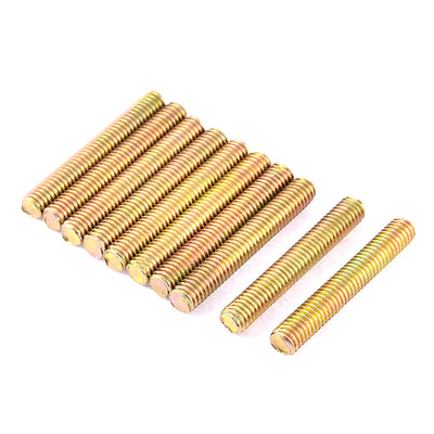 Harfington 1mm Pitch M6 x 40mm Full Threaded Rod Bar Bronze Tone 10 Pcs