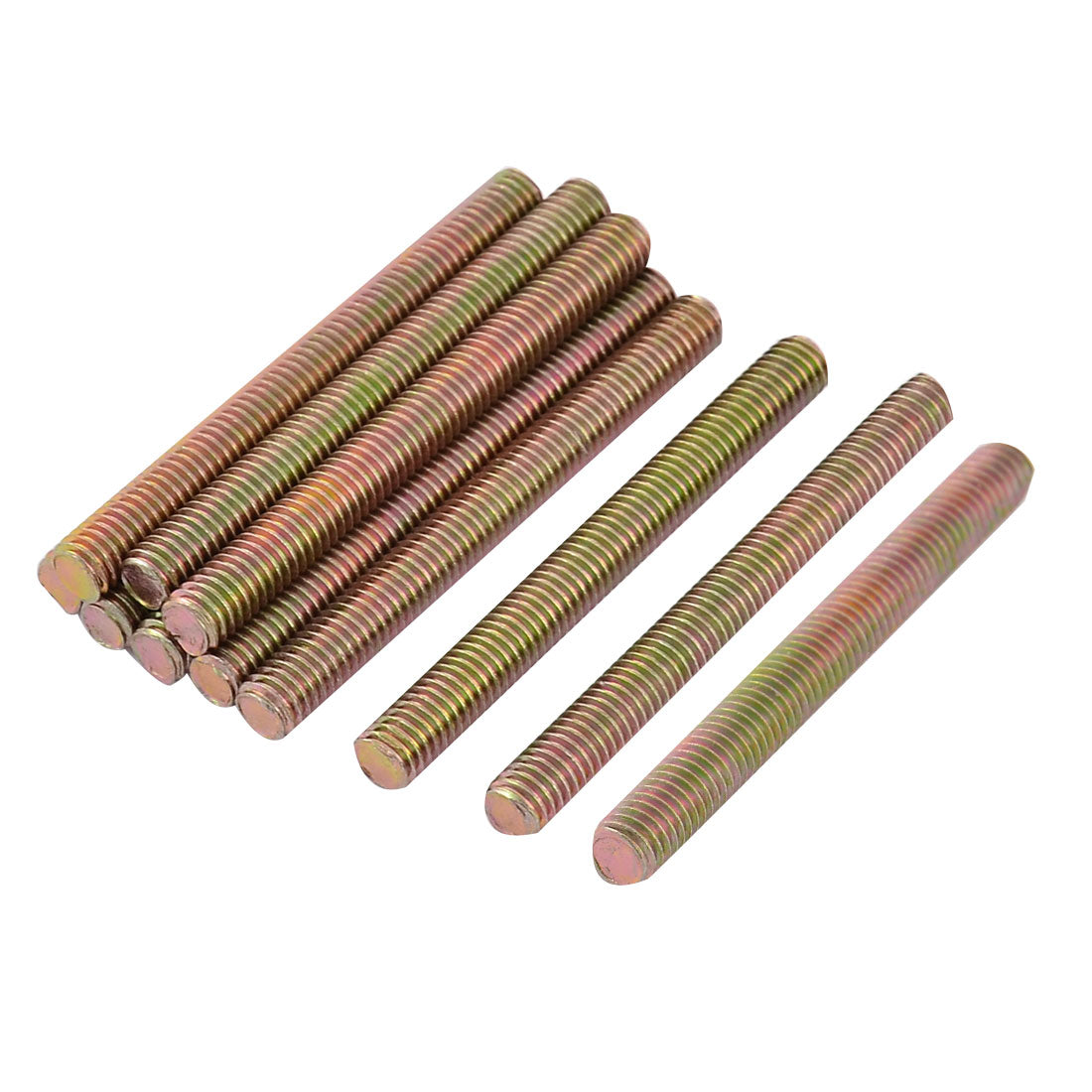 Harfington 1mm Pitch M6 x 60mm Male Threaded Rod Bar Stud Bolt Bronze Tone 10 Pcs