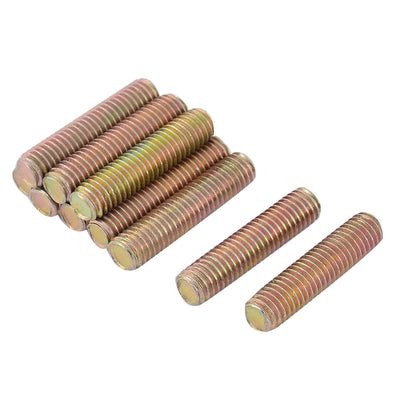 Harfington 1.25mm Pitch M8 x 35mm Male Threaded Rod Bar Stud Bronze Tone 10 Pcs