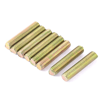 Harfington 1.25mm Pitch M8 x 40mm Male Threaded Rod Bar Bronze Tone 8 Pcs