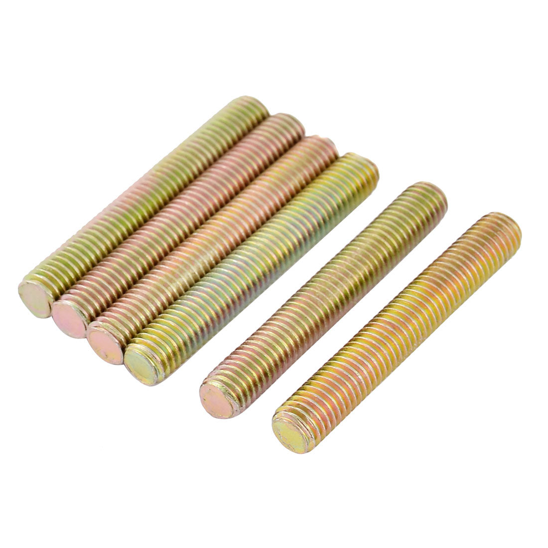 Harfington 1.25mm Pitch M8 x 55mm Metal Male Threaded Rod Bar Bronze Tone 6 Pcs