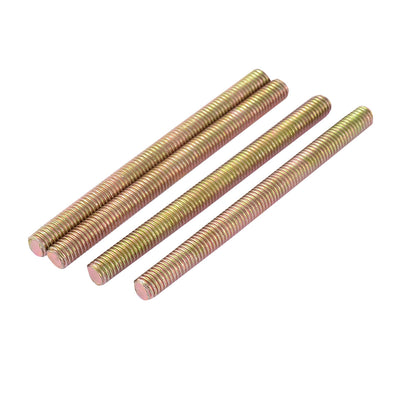 Harfington 1.25mm Pitch M8 x 100mm Male Threaded Rod Bar Stud Bronze Tone 4 Pcs