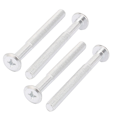 Harfington M8 x 80mm Threaded Phillips Flat Head Countersunk Bolt Machine Screw 4pcs