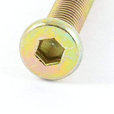 Harfington M8 x 45mm Full Thread Hexagon Socket Head Cap Screw Bolt Bronze Tone 6 Pcs