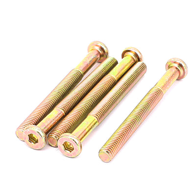 Harfington M8 x 80mm Threaded Hexagon Socket Head Cap Screw Bolt Bronze Tone 5 Pcs