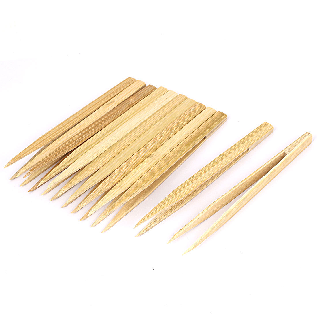 Harfington Bamboo Nonslip Anti-static Pointed Tip Straight Tweezer Repair Tool 12pcs