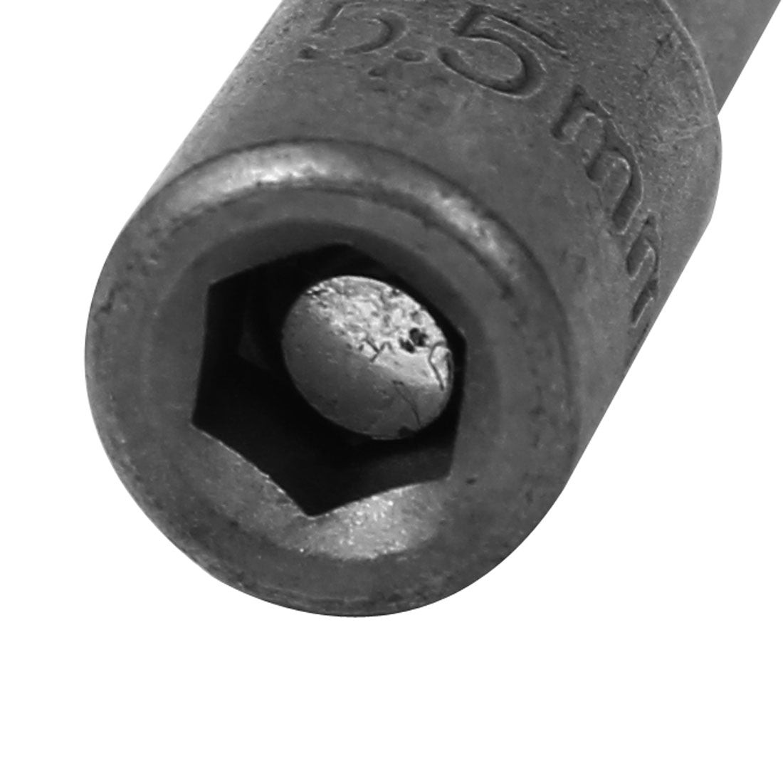 Harfington 65mm Length 5.5mm Hexagon Socket Spanner Magnetic Nut Driver Bit Gray