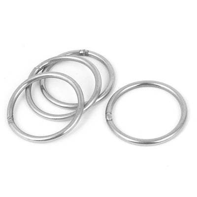 Harfington M4 x 50mm 201 Stainless Steel Strapping Welded Round O Rings 4 Pcs