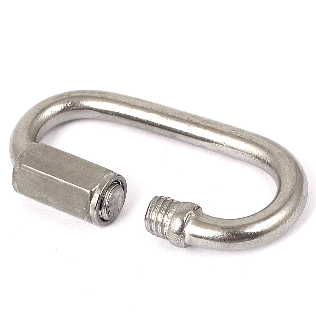 Harfington 5mm Thickness 304 Stainless Steel Quick Oval Screwlock Link Lock Carabiner 4 Pcs