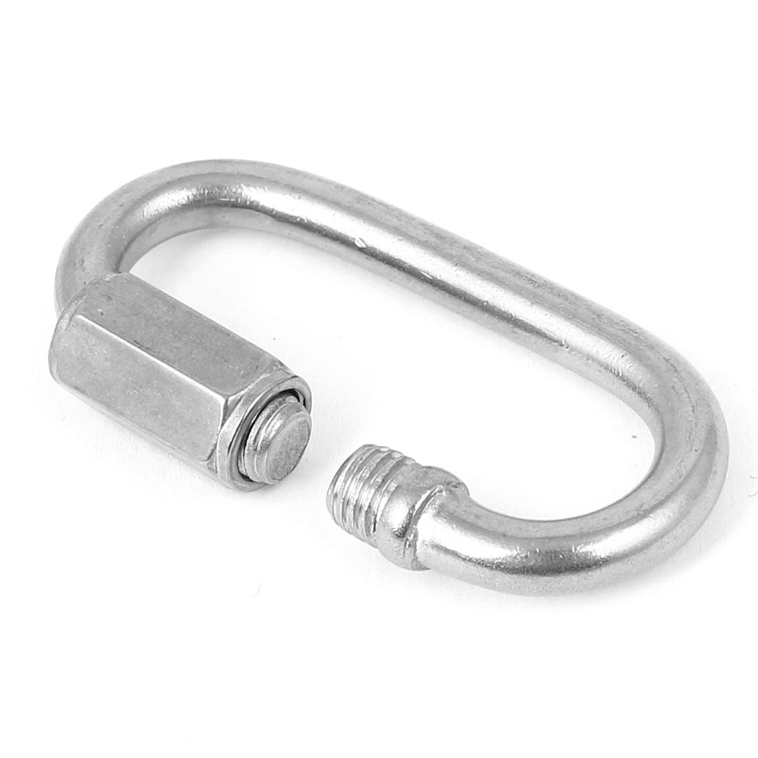 Harfington 5mm Thickness 304 Stainless Steel Quick Oval Screwlock Link Lock Carabiner 10 Pcs