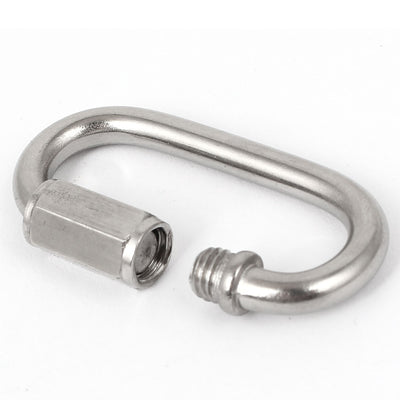 Harfington M5 Stainless Steel Quick Oval Screwlock Link Lock Hook Carabiner 2pcs