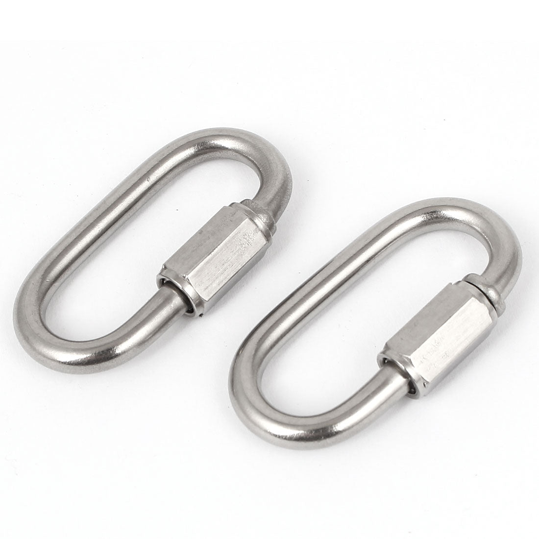 Harfington M5 Stainless Steel Quick Oval Screwlock Link Lock Hook Carabiner 2pcs