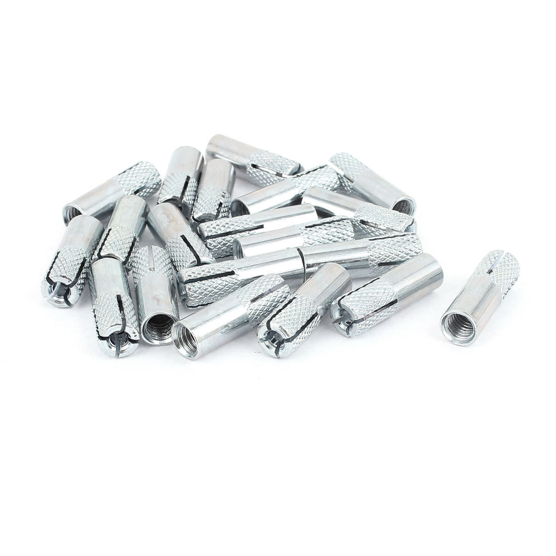 Harfington 20 Pcs 25mm Long Metal M6 Threaded Expansion Bolt Sleeve Anchors Tool