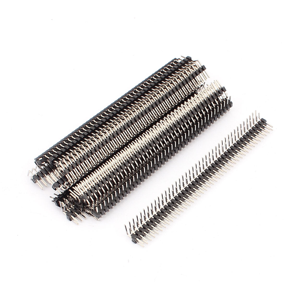 Harfington 13 Pcs 2mm 40 Pins Male Double Row Right Angle Pin Header Strip