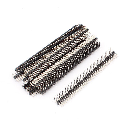 Harfington 13 Pcs 2mm 40 Pins Male Double Row Right Angle Pin Header Strip