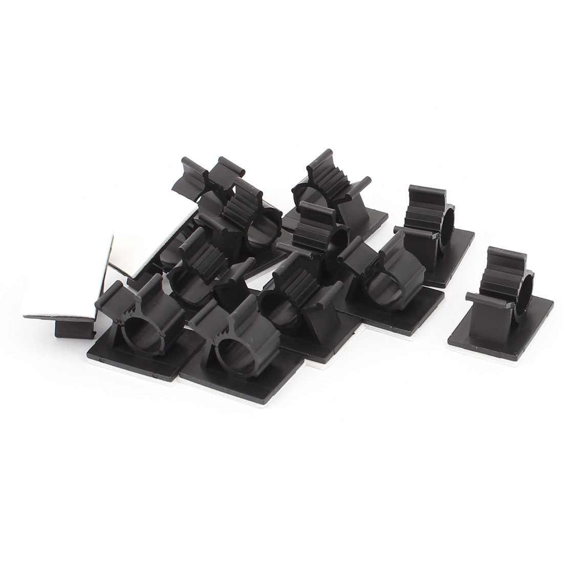 Harfington 13 Pcs Self-adhesive Wire Cable Tie Clamp Sticker Clip Holder Fixer Black