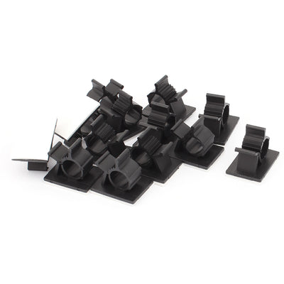 Harfington 13 Pcs Self-adhesive Wire Cable Tie Clamp Sticker Clip Holder Fixer Black