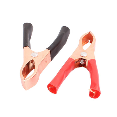Harfington 16Pcs Golden Plated Car Battery Test Alligator Clip Red Black 30A