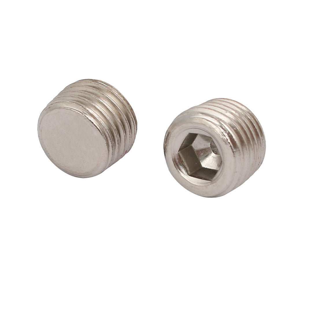 Harfington 17 Pcs 13mm 1/4 BSP Thread Internal Hex Head Pipe Connectors Stainless Steel Silver Tone